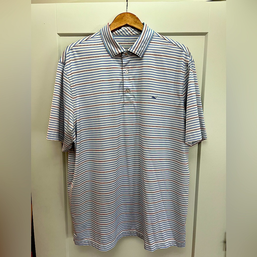 XL Vineyard Vines Performance Golf Shirt Red White Blue